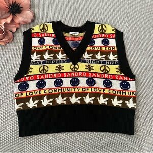 Sandro Connor Wool Sweater Vest Large